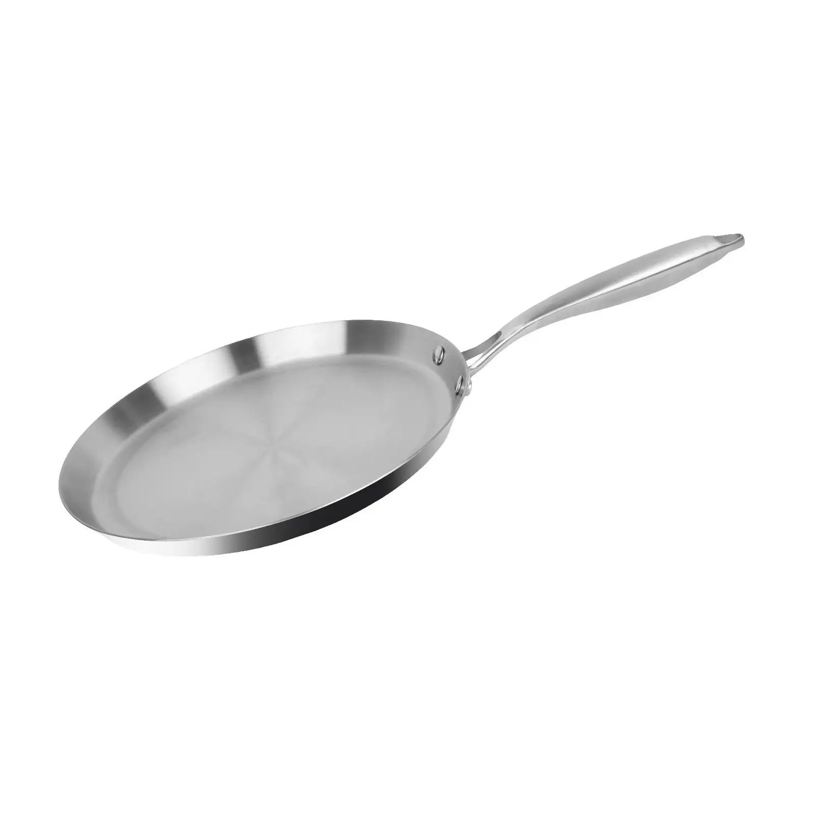 Sartén para Tortitas 28 cm Acero Inoxidable sin Revestimiento | Apta Inducción | Uso Diario