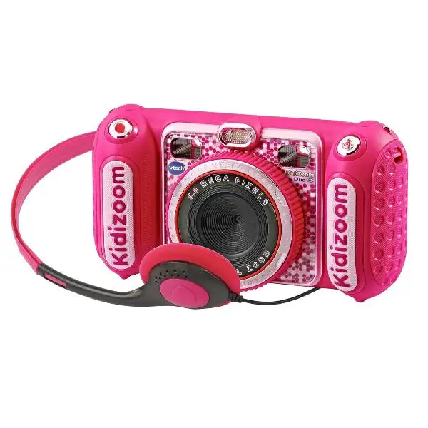 VTech Kidizoom Duo DX - Cámara fotográfica para niños con +75 filtros, Fotos y vídeo, Doble cámara delantera y trasera, Carcasa antigolpes, Idioma 