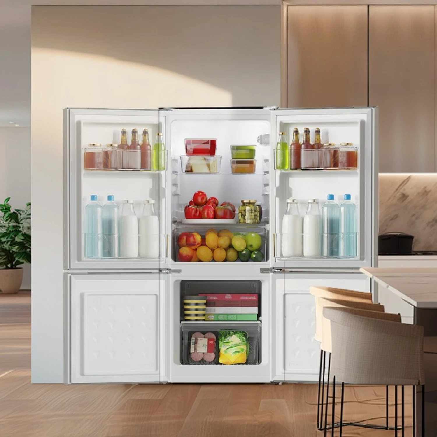 Cecotec bolero coolmarket combi refrigerators 117 df white e