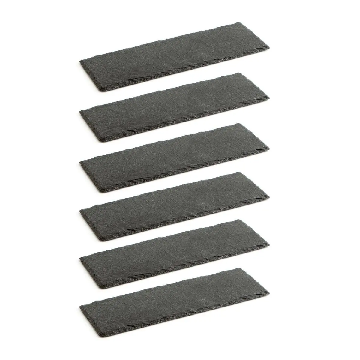 Set mit 6 Schiefertabletts Quid Gastro Fun 30x10cm schwarz rau