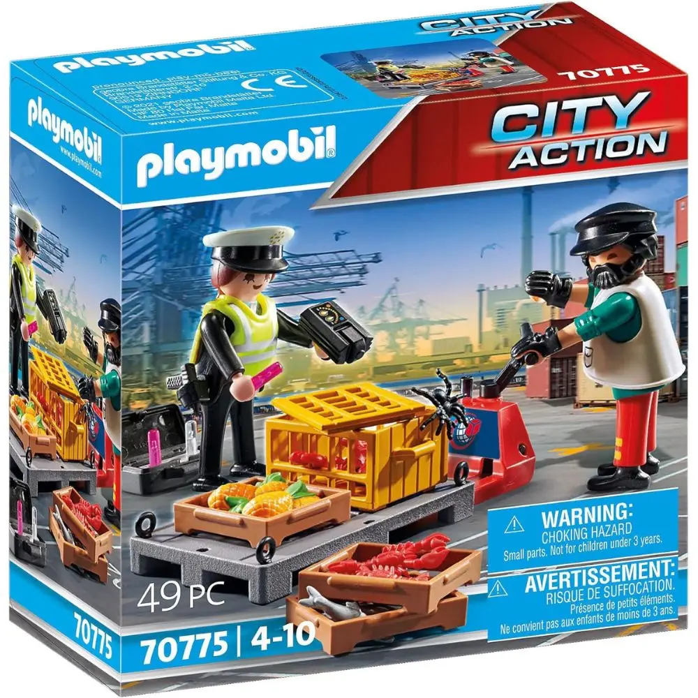 Playmobil control aduanero (70775) City Action con 2 figuras palé y cargamento