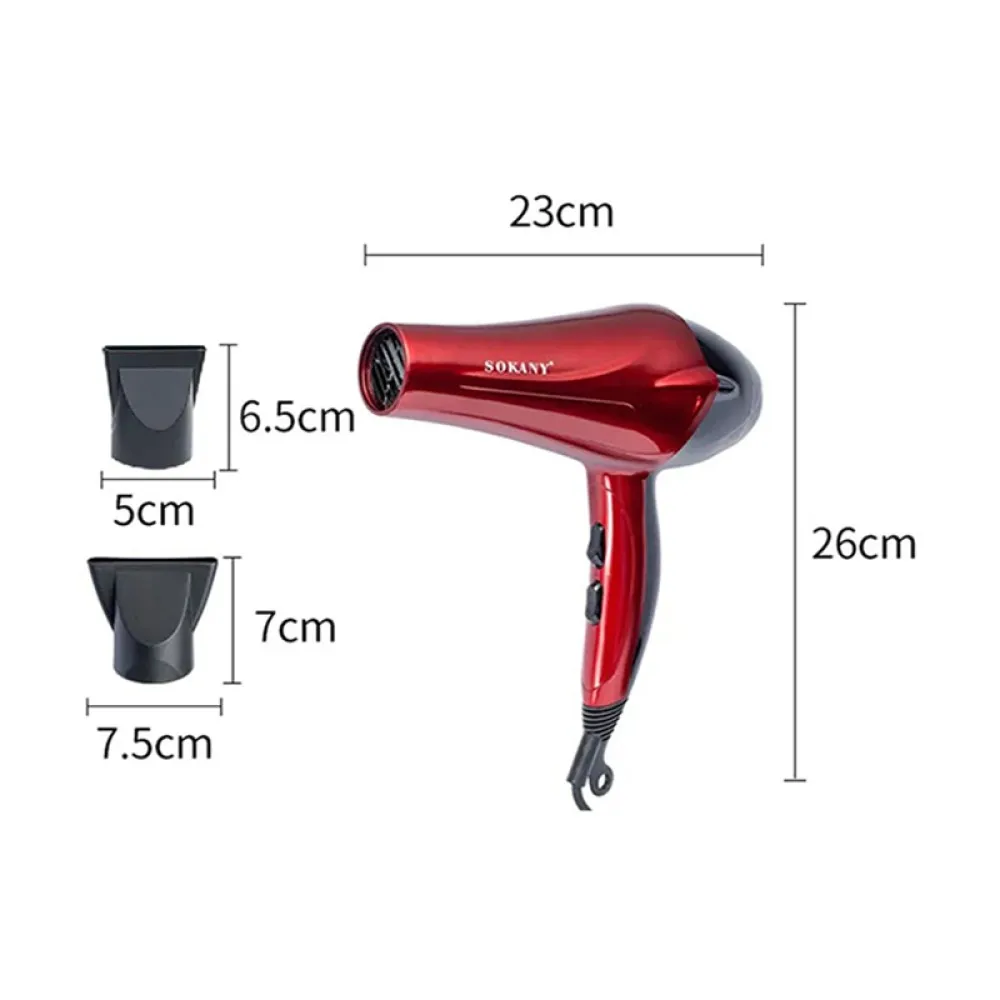 2400w hair dryer, professional hair dryer with 2 speeds and 2 temperatures. Sokany