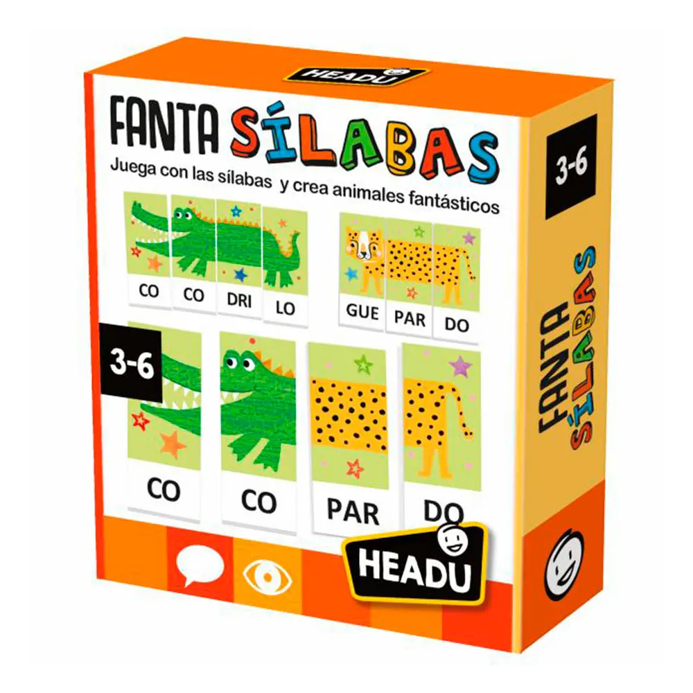 Headu - Juego de Sílabas Fantasílabas para Crear Palabras - Juguetes de Madera