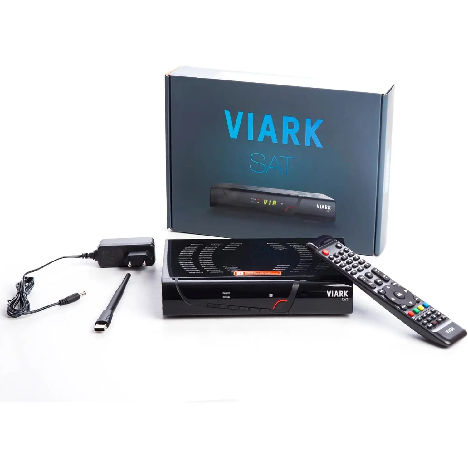 Viark SAT 4K and Viark SAT receiver Digital Full HD DVB-S2 Multistream H265 with LAN USB WiFi antenna and card reader CA RCA DLNA Youtube internet upgradeable