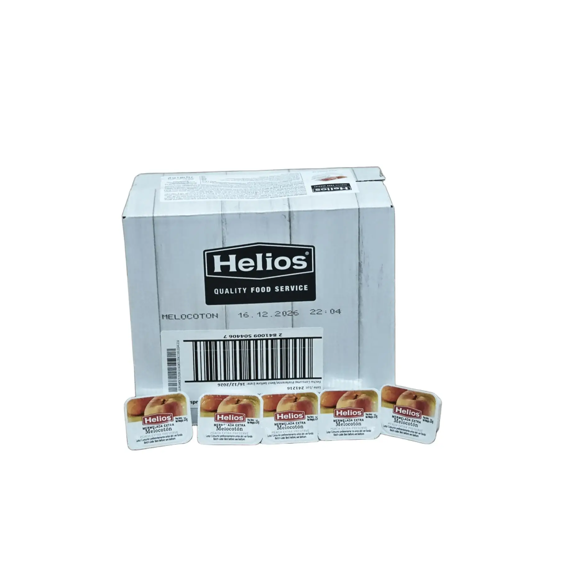 HELIOS Mermelada de melocotón / fresa en porciones  80x25gr 80 UDS. monodosis