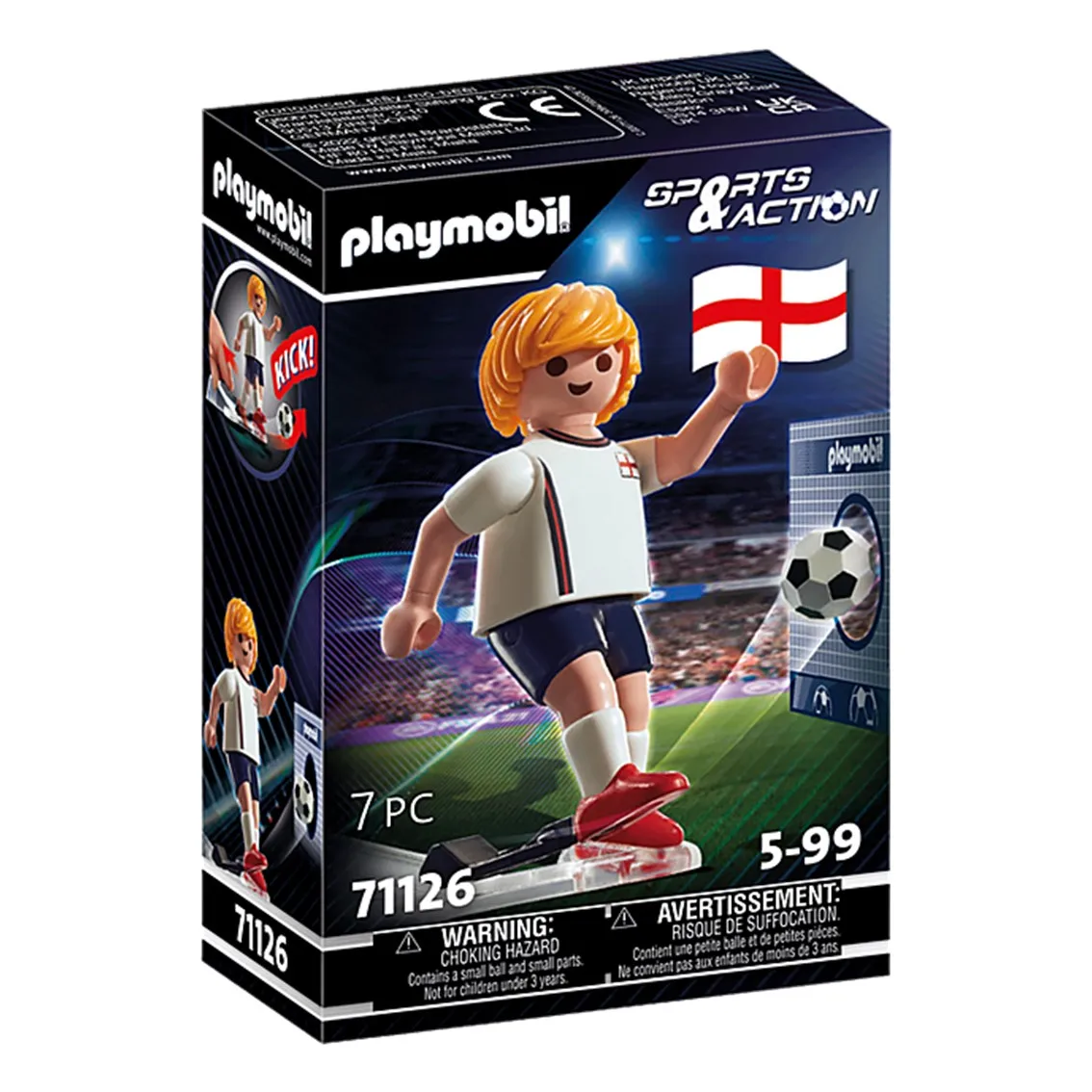 Playmobile football player 71126 England from 5 years old, Multicolor, Small