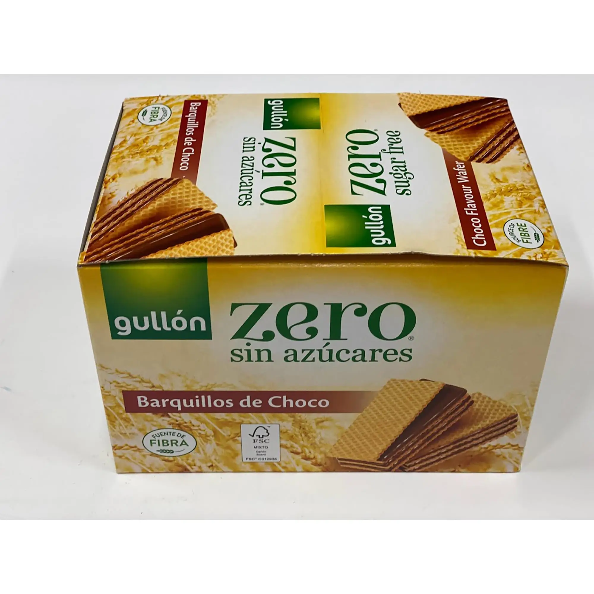 Barquillo Chocolate Gullón Zero Azucares 70 gramos estuche de 12 paquetes