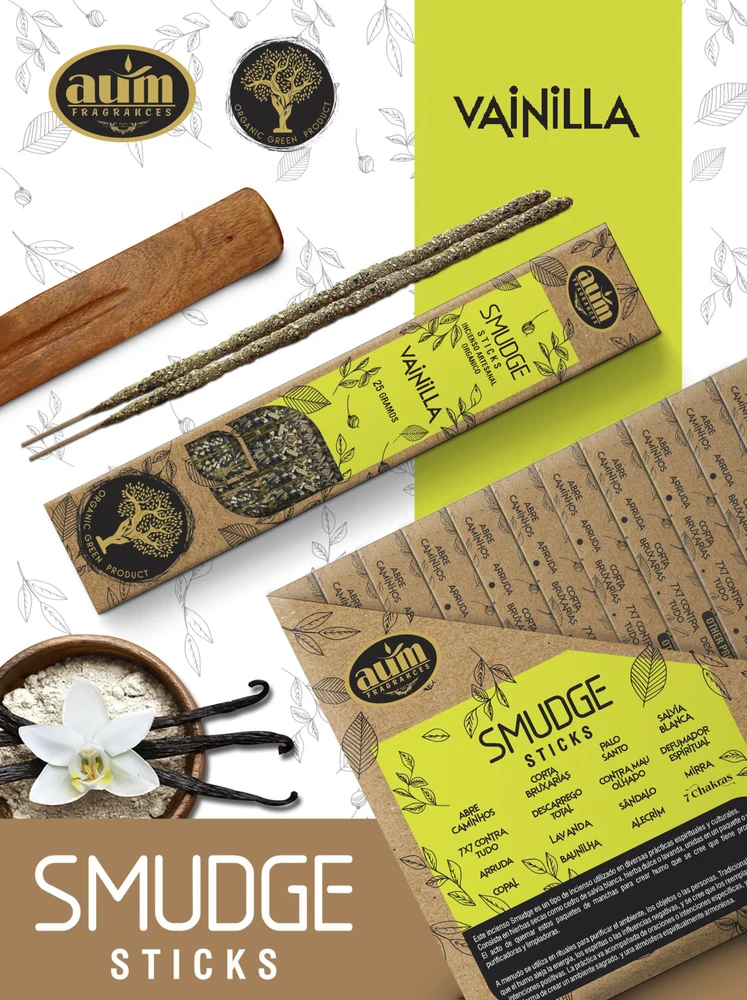 Aum organic incense 3/6/12 boxes of 25g, handmade in india with natural ingredients, no toxic products, organic, organic artisanal incense, organic smudge sticks, palo santo, sandalwood, cinnamon, white sage, rue, vanilla, lavender, rosemary