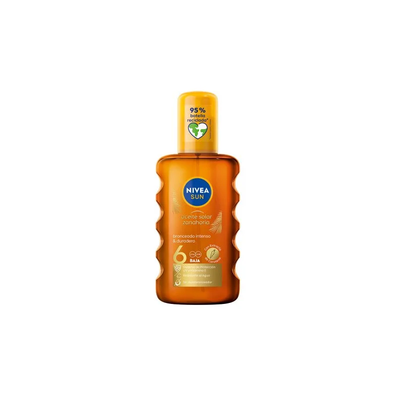 Nivea Sun solar zanahora,bronceado intenso y duradero, SPF-6,200 ml aceite