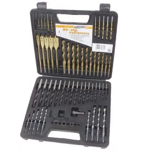 60 pieces set metal Wood Stone MANNESMANN 59860 placed synoptic drill bits in practical case