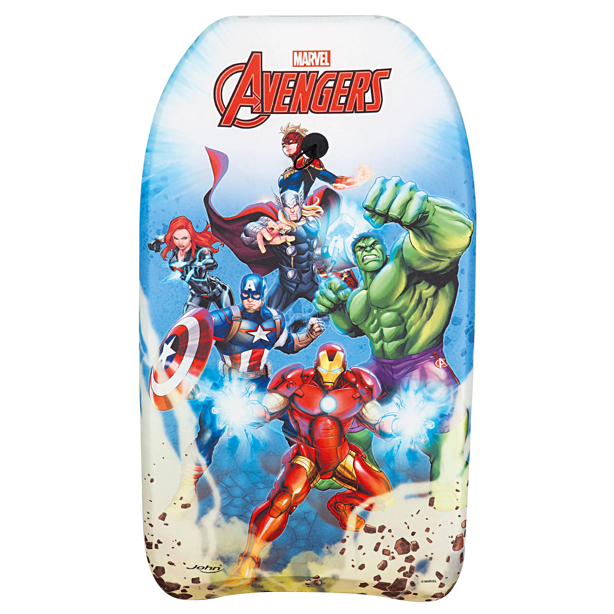 Marvel - Avengers bodyboard infantil 82x45x5 cm con diseño de superhéroes, tabla ligera y resistente, ideal para jugar en la playa, iniciarse en el surf y disfrutar del verano, niños a partir de 5