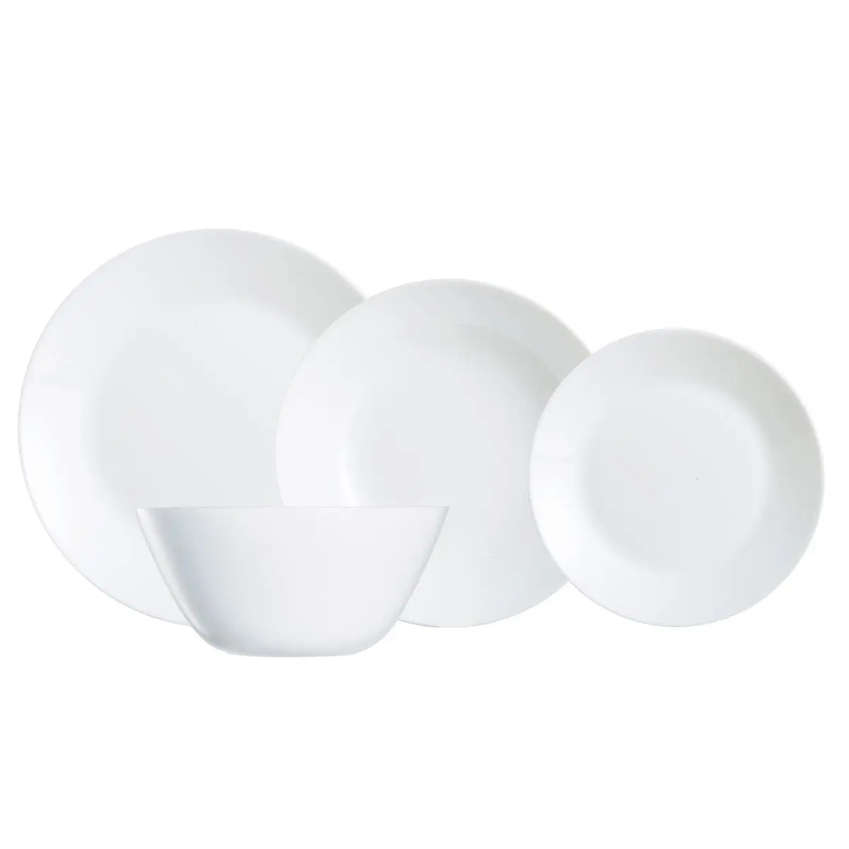 Luminarc Vajilla Zelie Opal 19 Piezas – 6 Personas Blanco Brillo