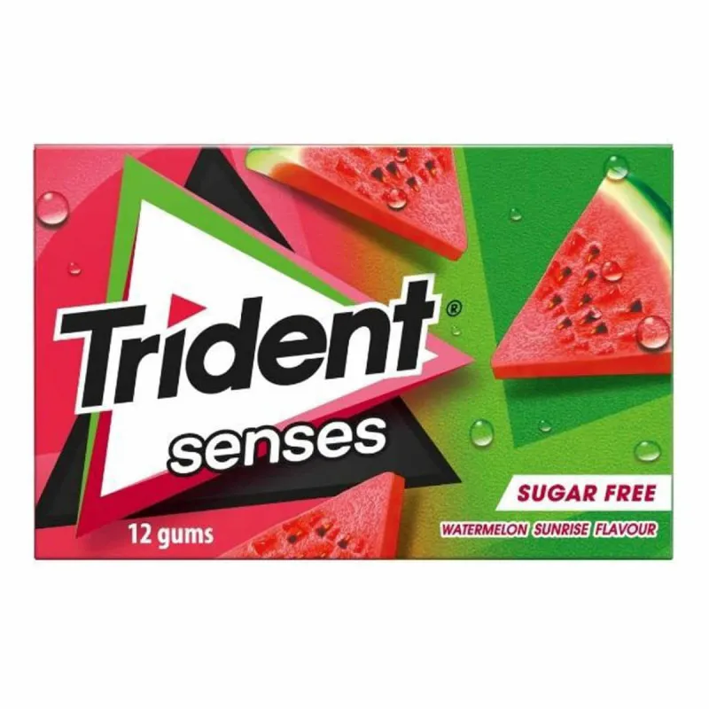 Trident senses watermelon - watermelon flavored sugar-free gum - pack of 12 units #2
