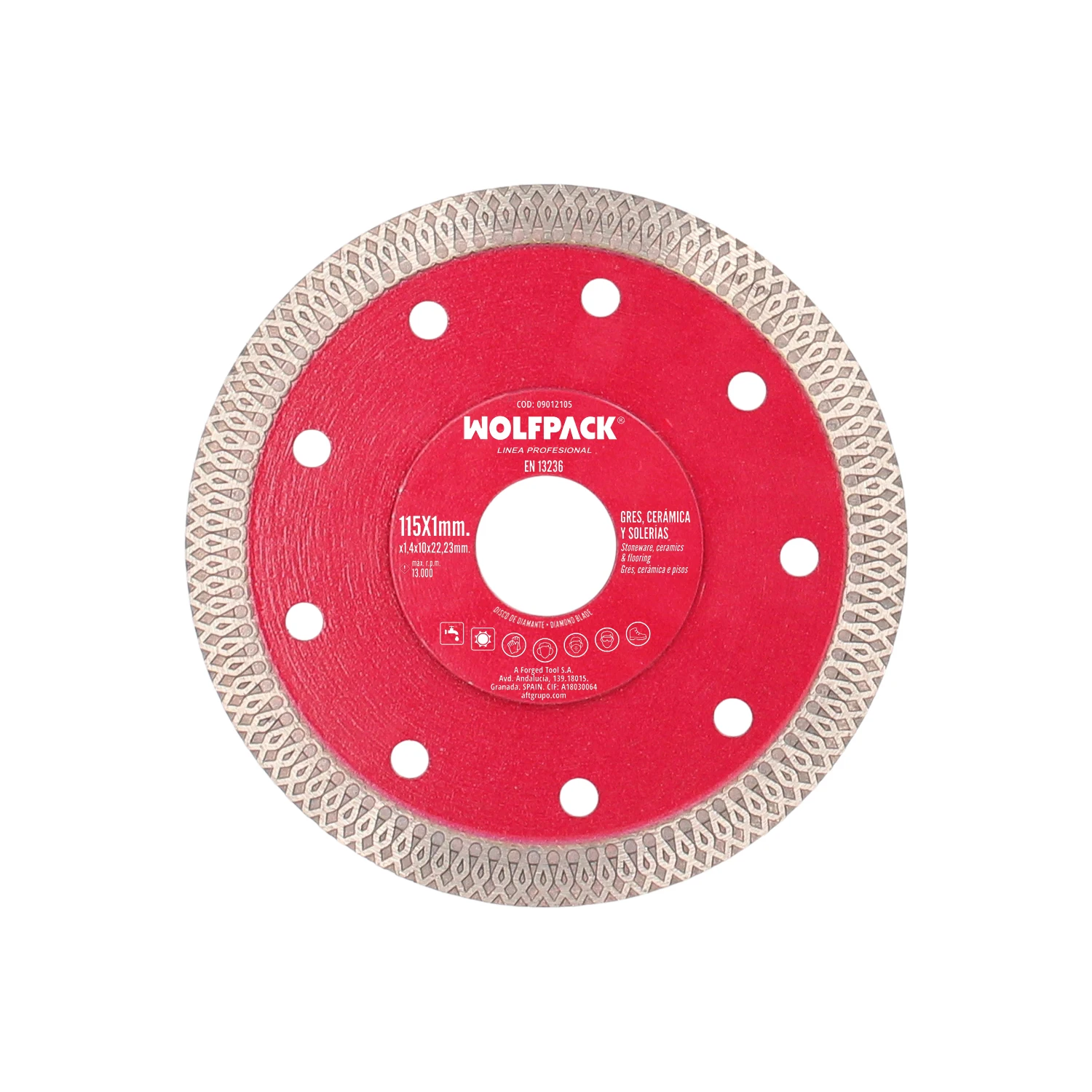 Disco Diamante Ø 115 Mm - Porcelanicos, Gres, Ceramica, Solerias - Segmento Diamantado 10 Mm