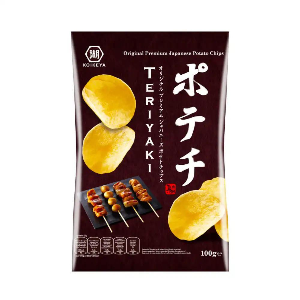 Koikeya Snacks Japoneses | Patatas Fritas y Corn Snacks de Japón (Teriyaki, Wasabi, Ume, Chili, Pimienta Negra)