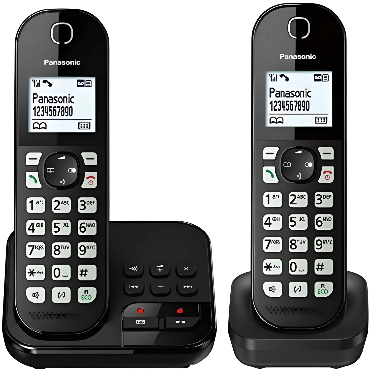PANASONIC Landline Phone KX-TGC462GB Black with CE Certificate, features hands-free, redial function, and LCD display for home or office use.
