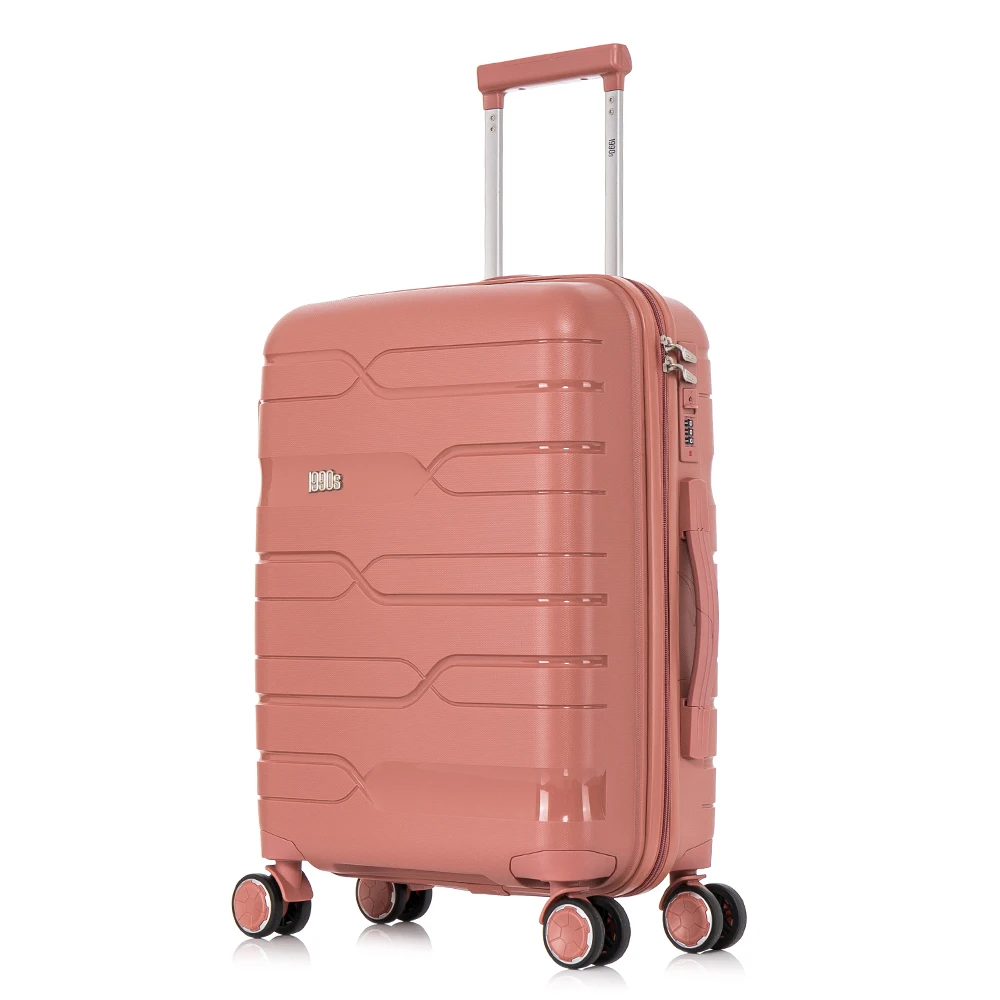 Maleta de Cabina 55x38x22cm (44L) Polipropileno  - Candado Incrustada - 20 Pulgadas - Negro/Turquesa/RosaDorada/Burdeos/Azul Marino/Amarillo/Blanco