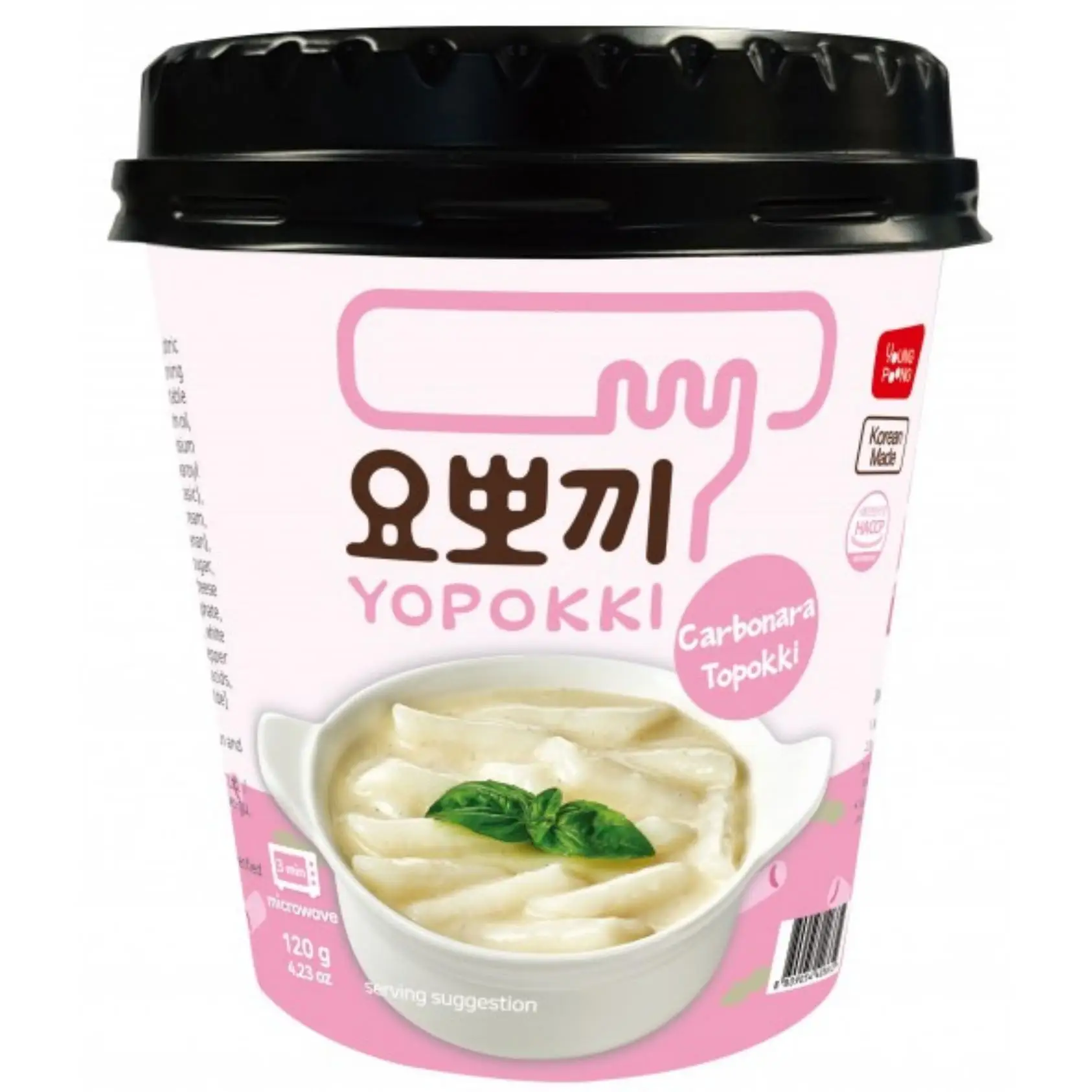 Young poong yopokki topokki cup rice cake korean rice cake carbonara flavor 120g