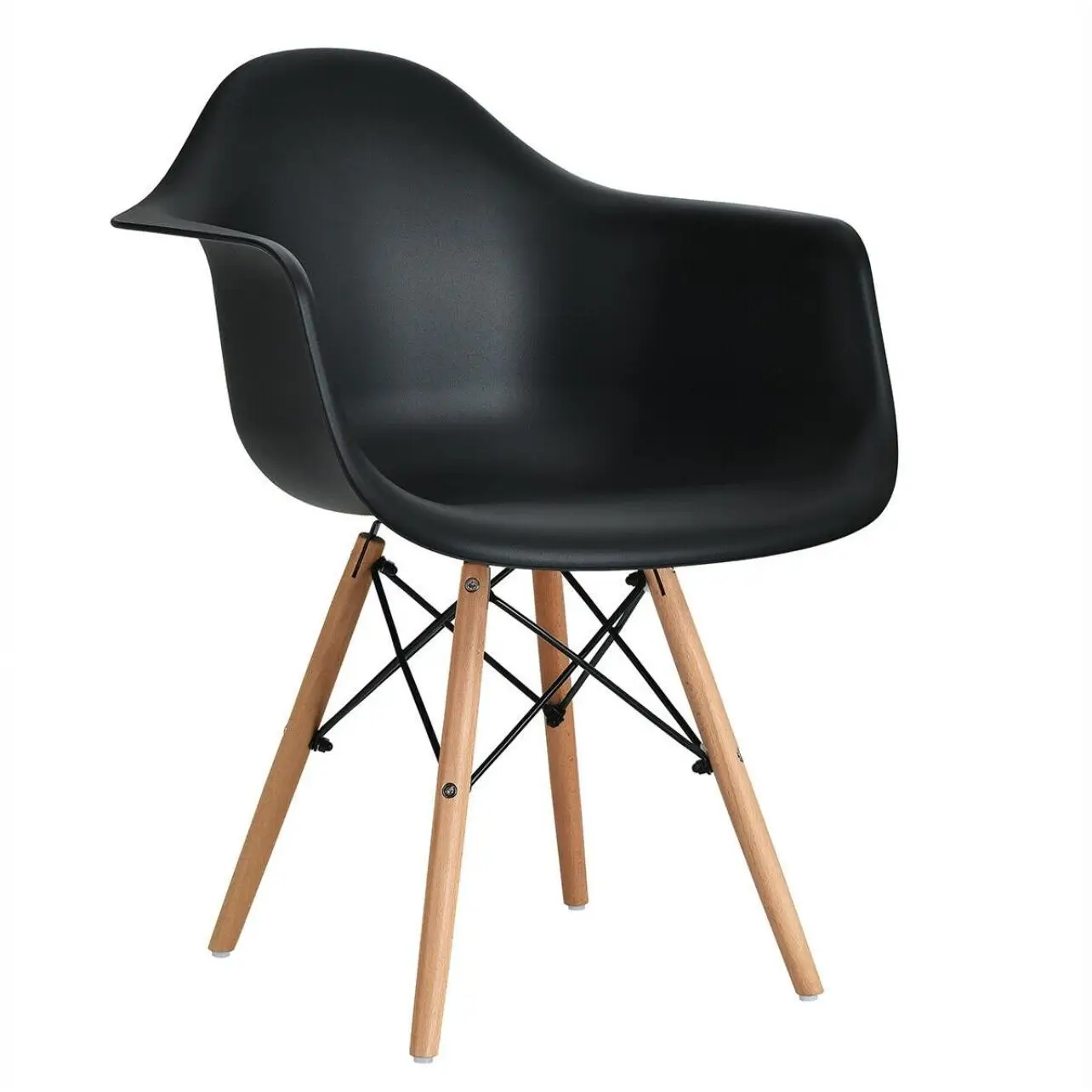 ORION91oficial® - Sillón HADAR, Negro🖤, Patas Madera Haya, Asiento Polipropileno 67x57,5x82,5 cm, Comedor - Oficina - Salón - Teletrabajo - Cocina - spaziOrion91