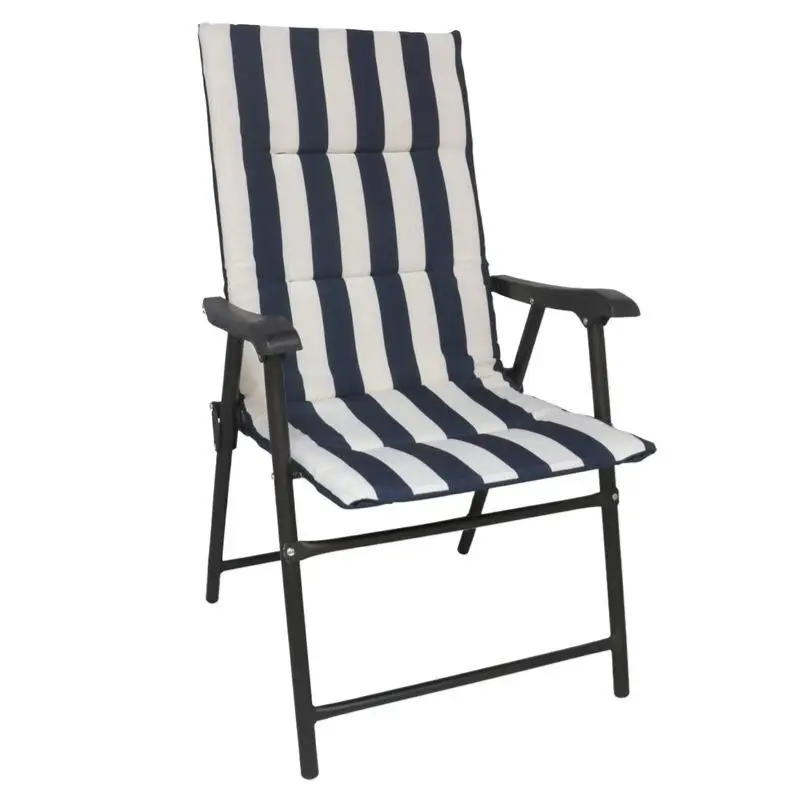 Gerimport Silla Plegable Acero Blanco con azul 58x66x98CM