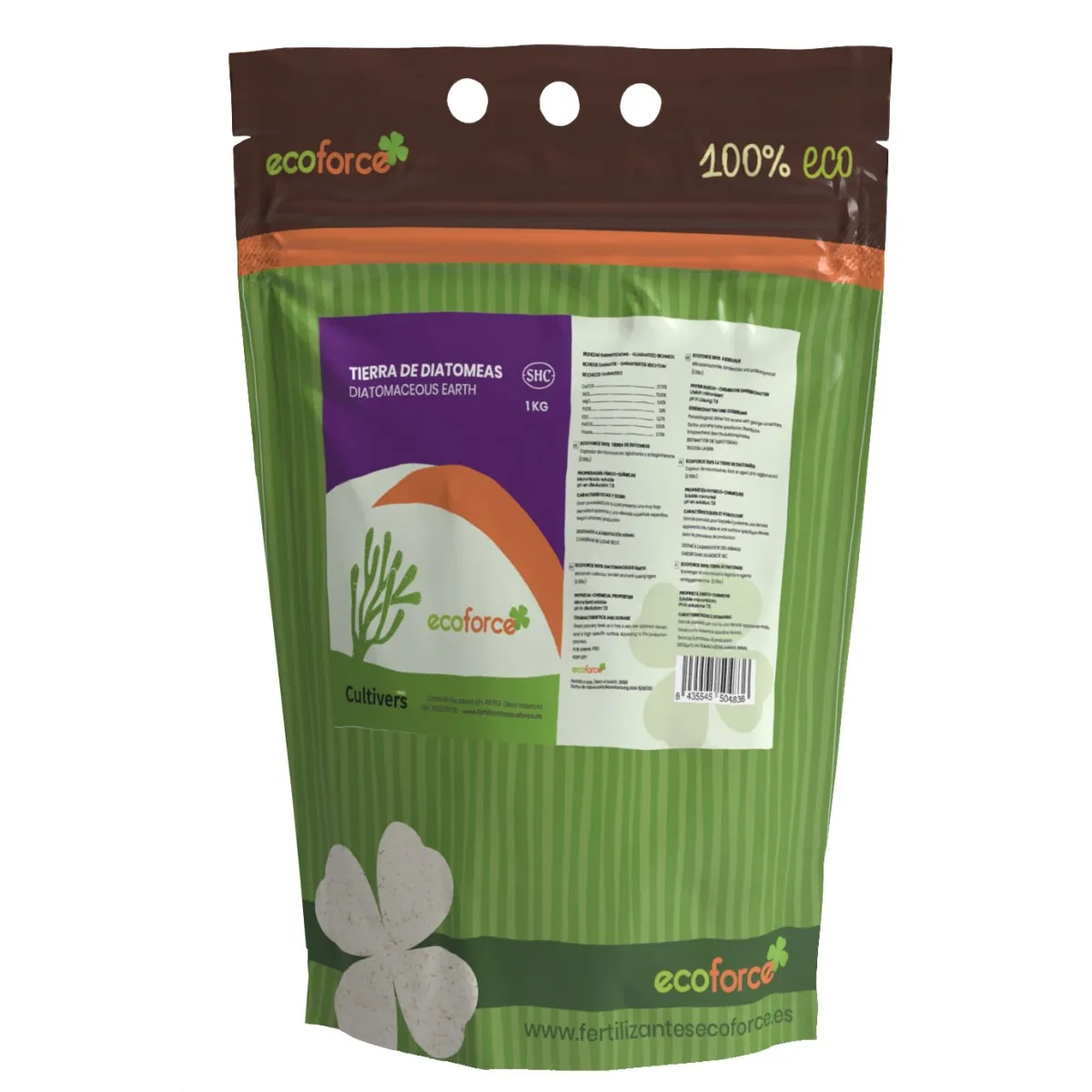 CULTIVERS Tierra de Diatomeas Micronizada 1 Kg. Ecológica y de Grado Alimenticio