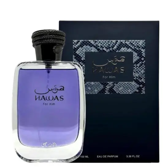RASASI Hawas For Him - Perfume Arabe 100% Original en Spray Eau de Parfum 100ML: La Esencia de la Masculinidad Sofisticada y Auténtica