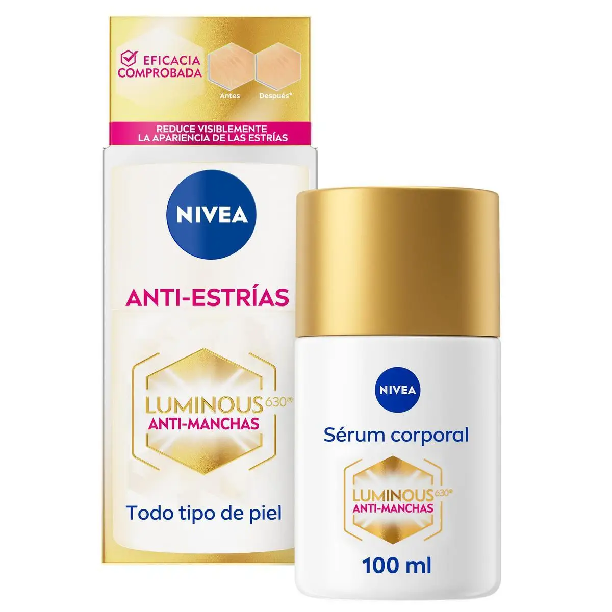 NIVEA Luminous Serum Tratamiento Avanzado Corporal Antiestrías 100 ml