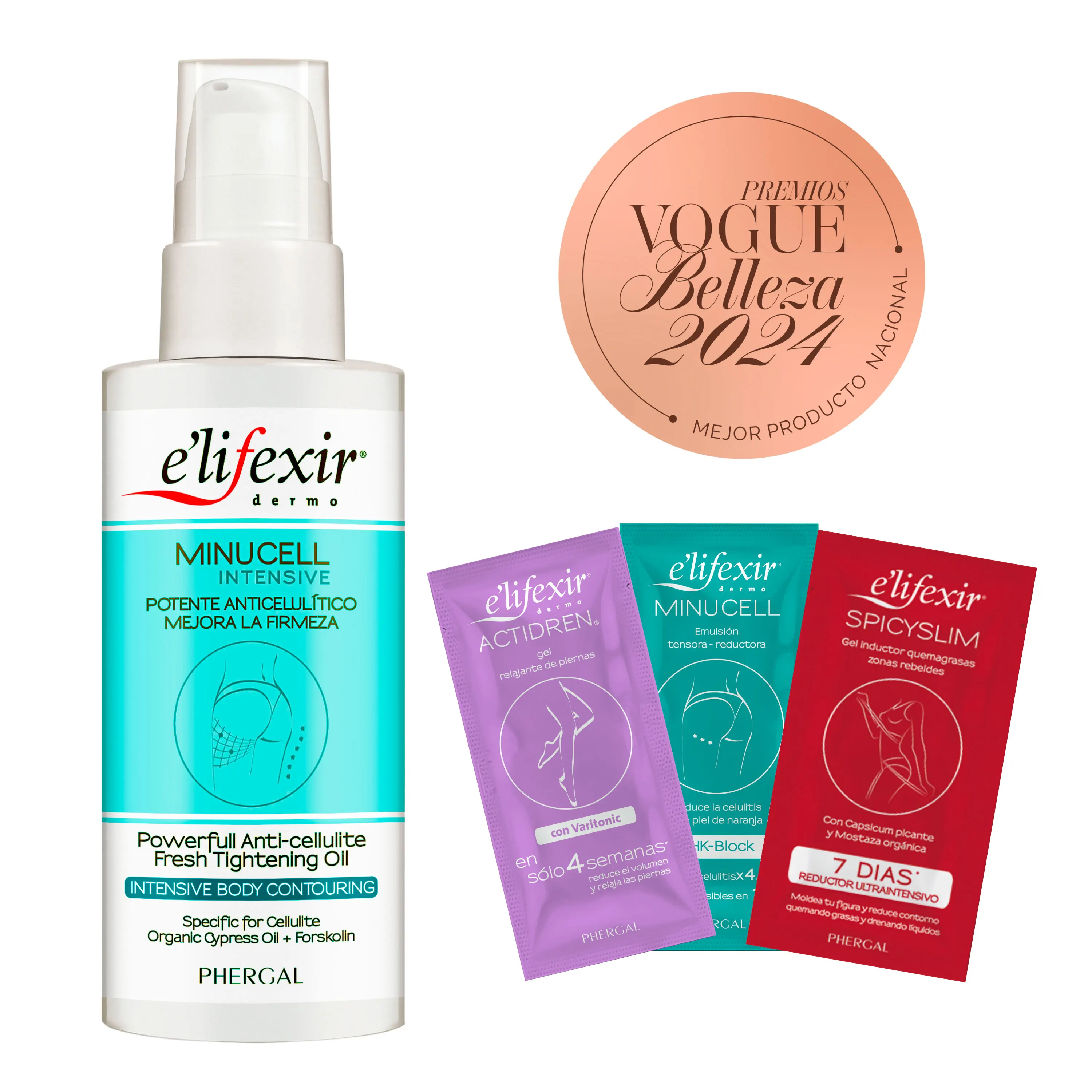 Elifexir | Aceite Minucell Intensive + Muestras Regalo | Anticelulítico | Mejora la Microcirculación, Reduce la Celulitis II, III y Mixta, Drena y Reafirma | Con Lipo CPK y Centella asiática | 100 ml + 6 ml