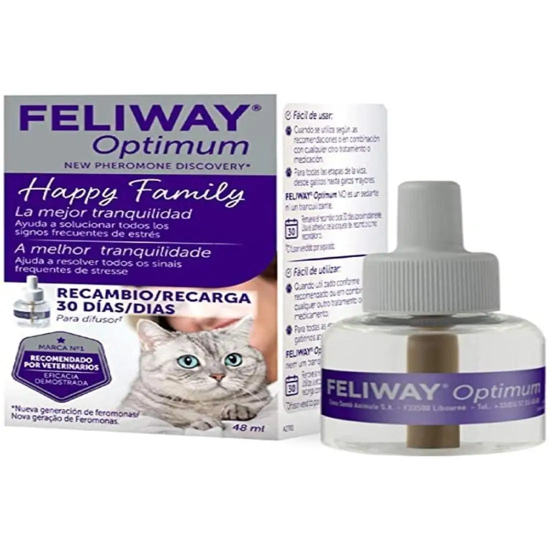 Ceva Feliway Optimum Pack 3 Recambios 48 Ml (3 Meses)