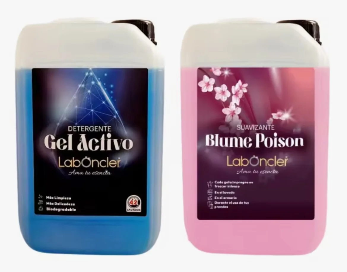 Cloth detergent for textile active Gel + Laboncler softener, for washing white and colored clothes, with a SUPER fresh, Marine aroma. Penetrates the fibers deeply and allows to pre-treat and remove more difficult stains, detergent LaBoncler, softener