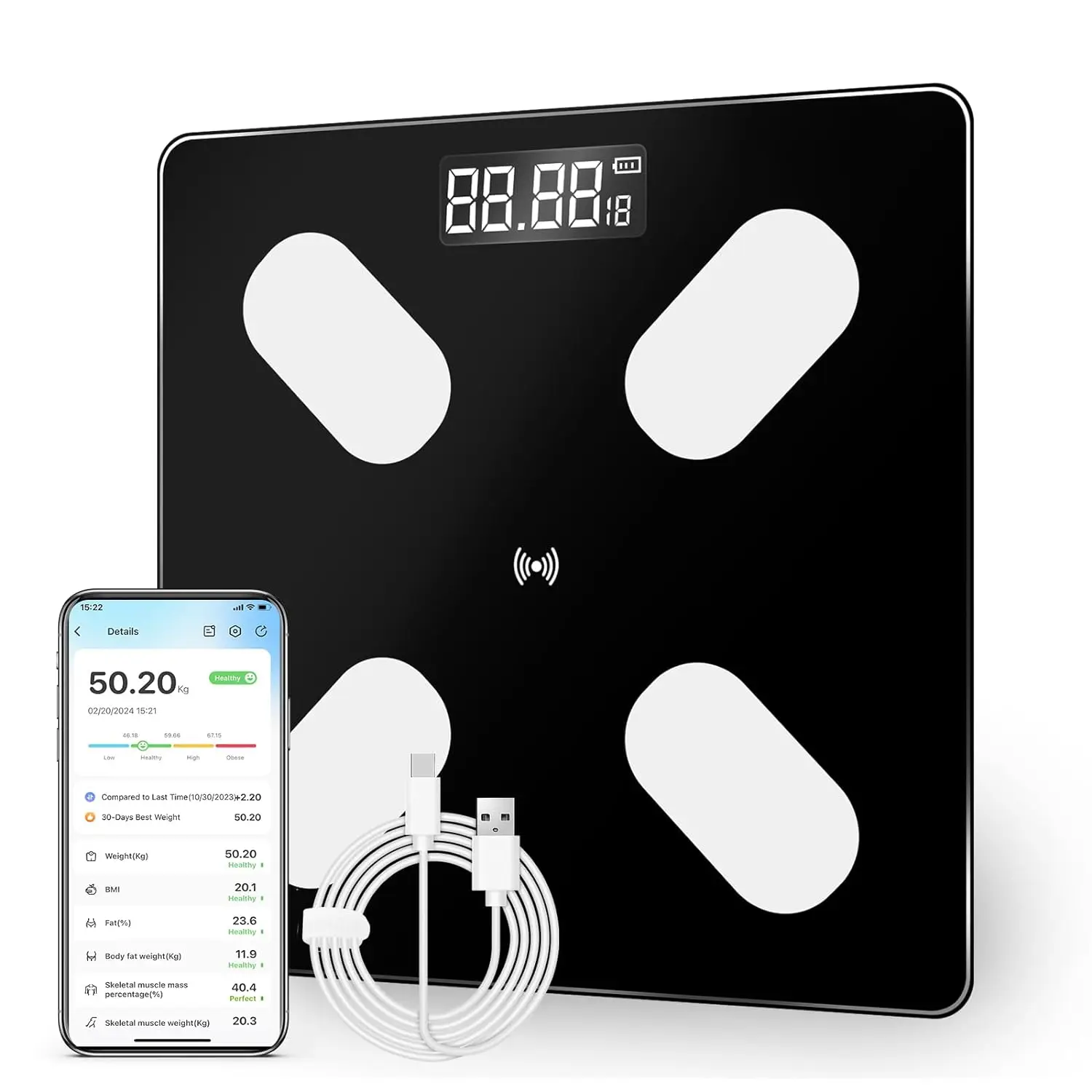 Saeday body fat scale Bluetooth bathroom scale scale body and muscle fat 16 body composition monitors bathroom scale for Andriod and iOS