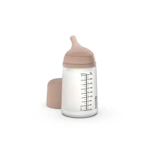 SUAVINEX ZERO.ZERO BIBERON ANTICOLICO T SILICONA + 3 MESES 270 ML TALLA M ALMOND