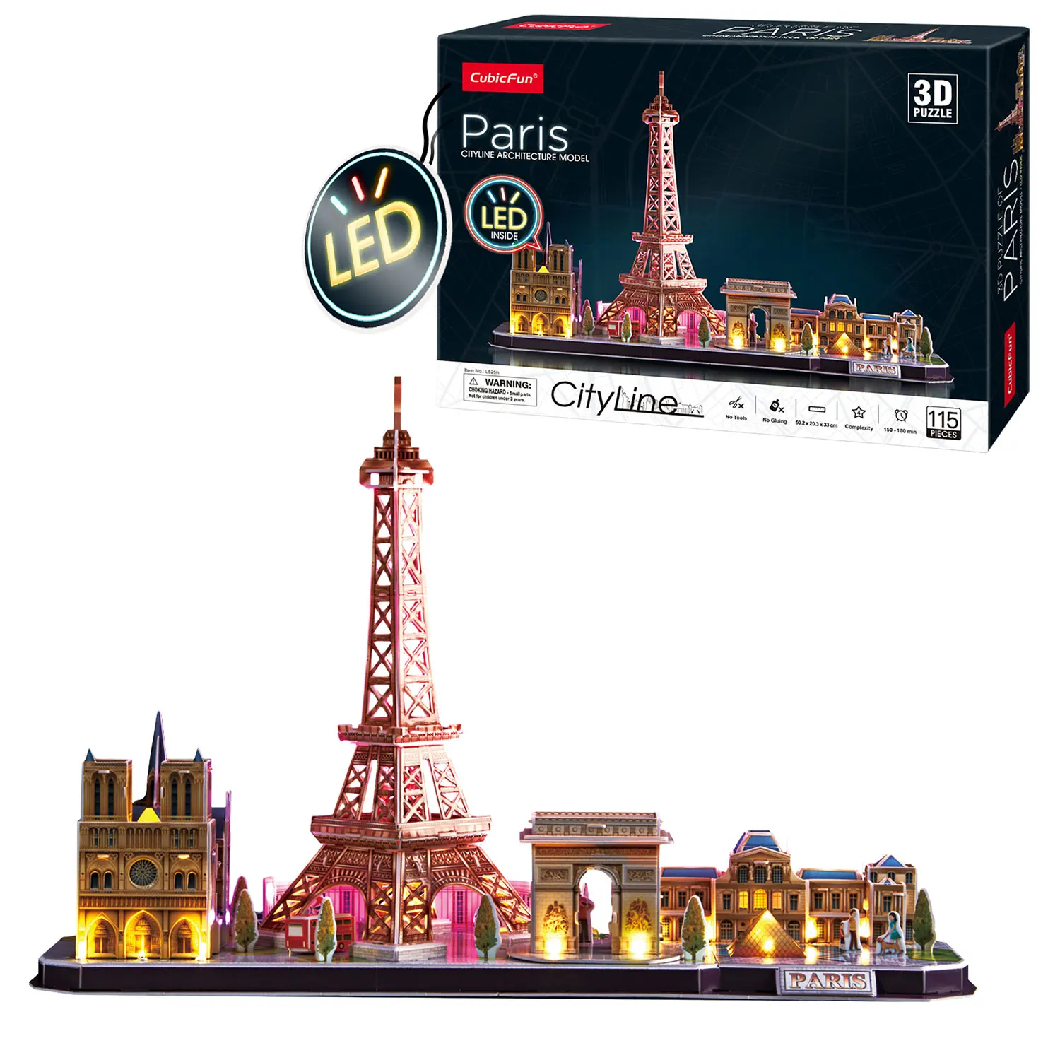 Paris Led Puzzle 3d | Maquetas Para Montar Niños