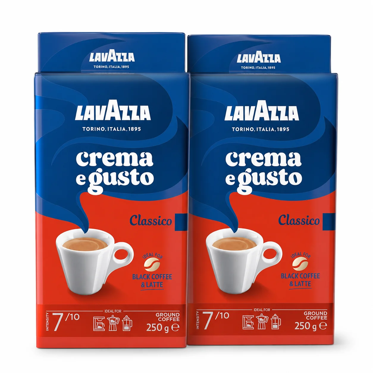 Lavazza Cafe Molido Crema e Gusto 250 gramos - PACK AHORRO 2 UNIDADES - Qumir