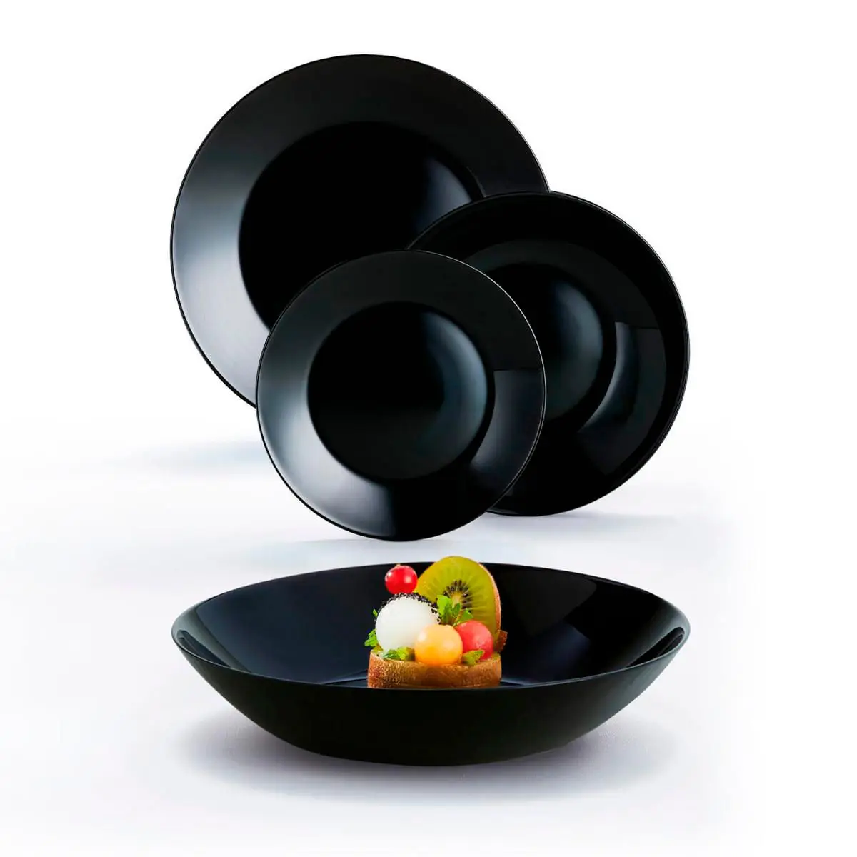 Zelie Arcopal tableware 12 pieces 4 services Black