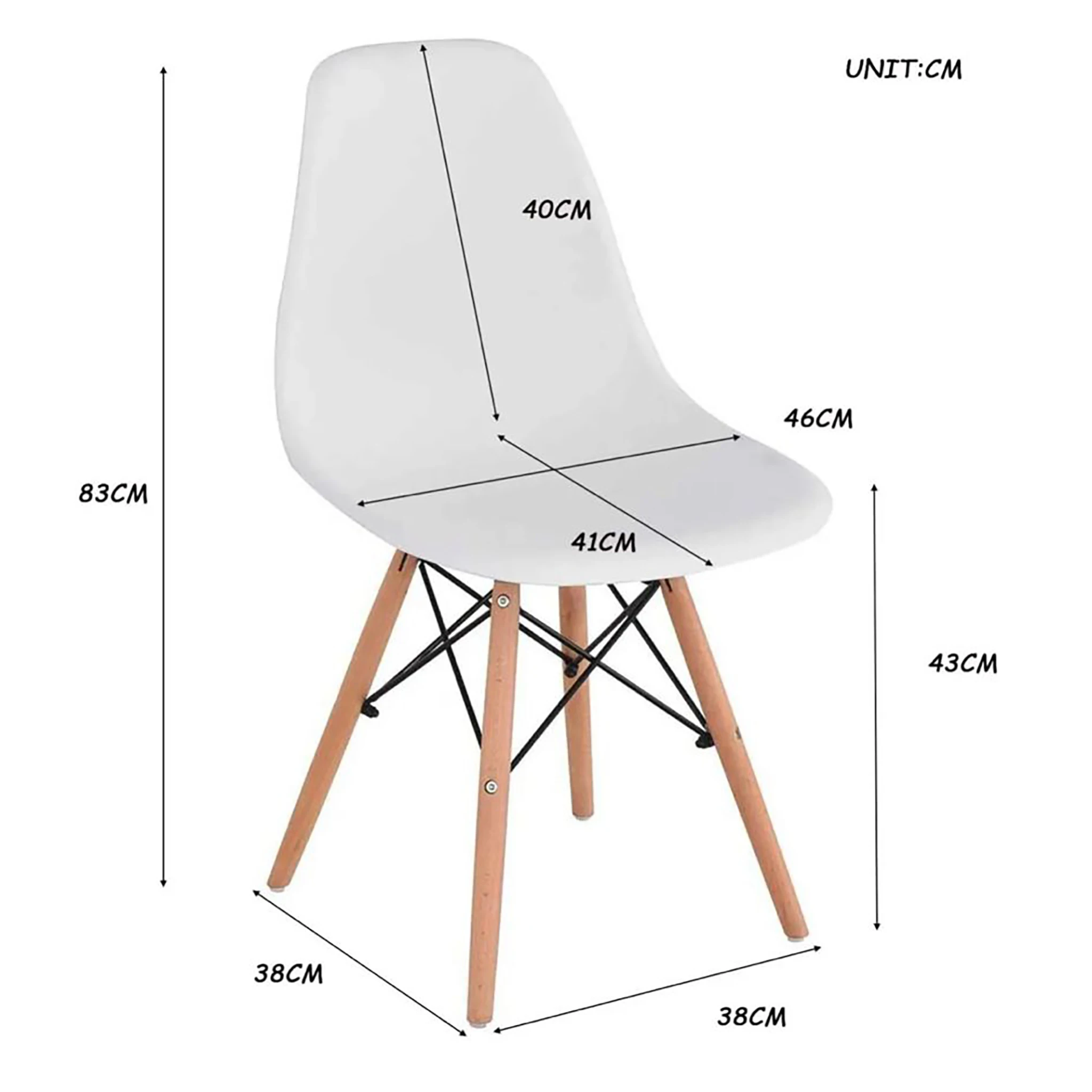 ORION91 chair ORION91 polypropylene white Color and legs in wood beech 46,5x48x82 cm dining room office living room telework kitchen-SpazioLuzio