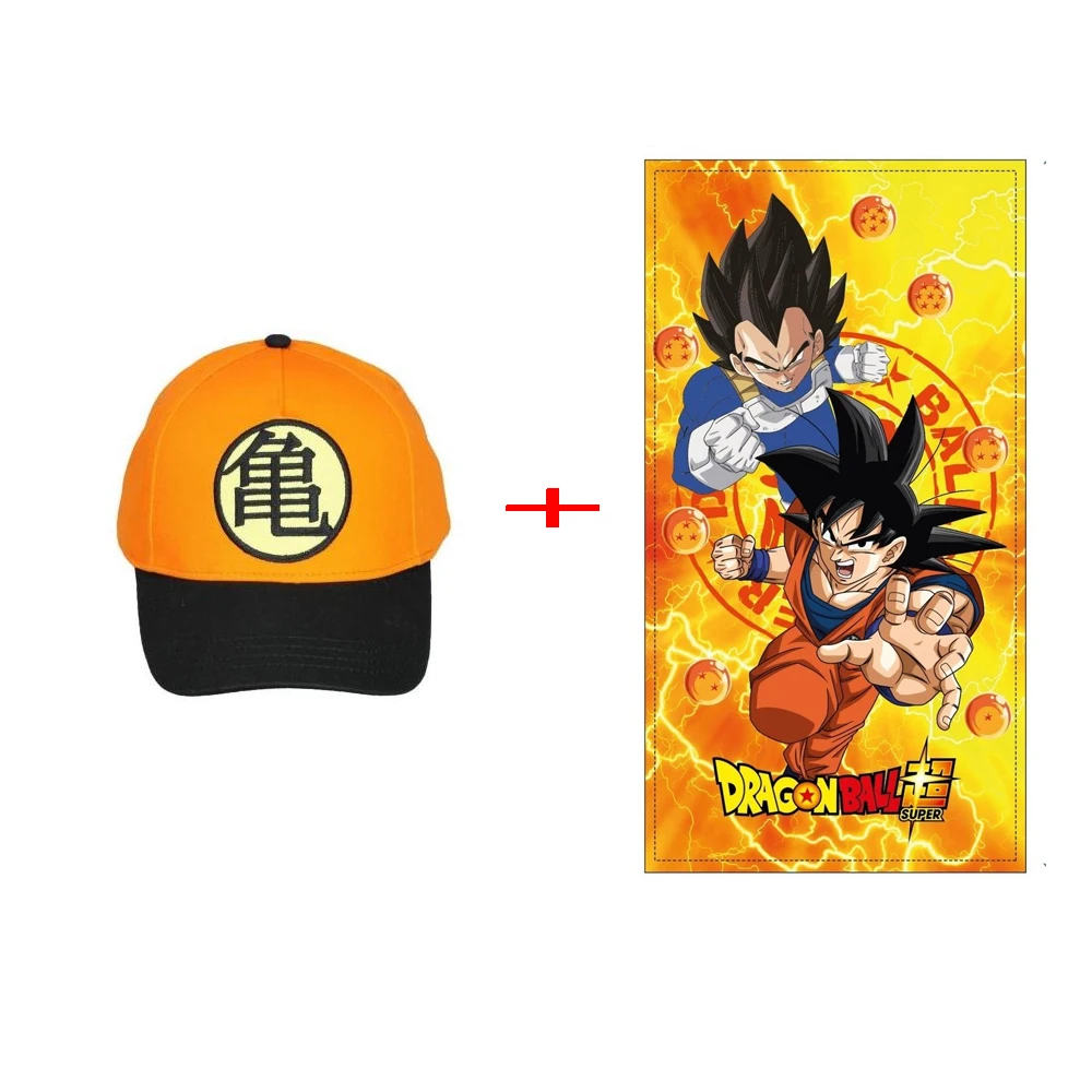 set gorra adulto alcotton + toalla microfibra 70*140cm dragon ball