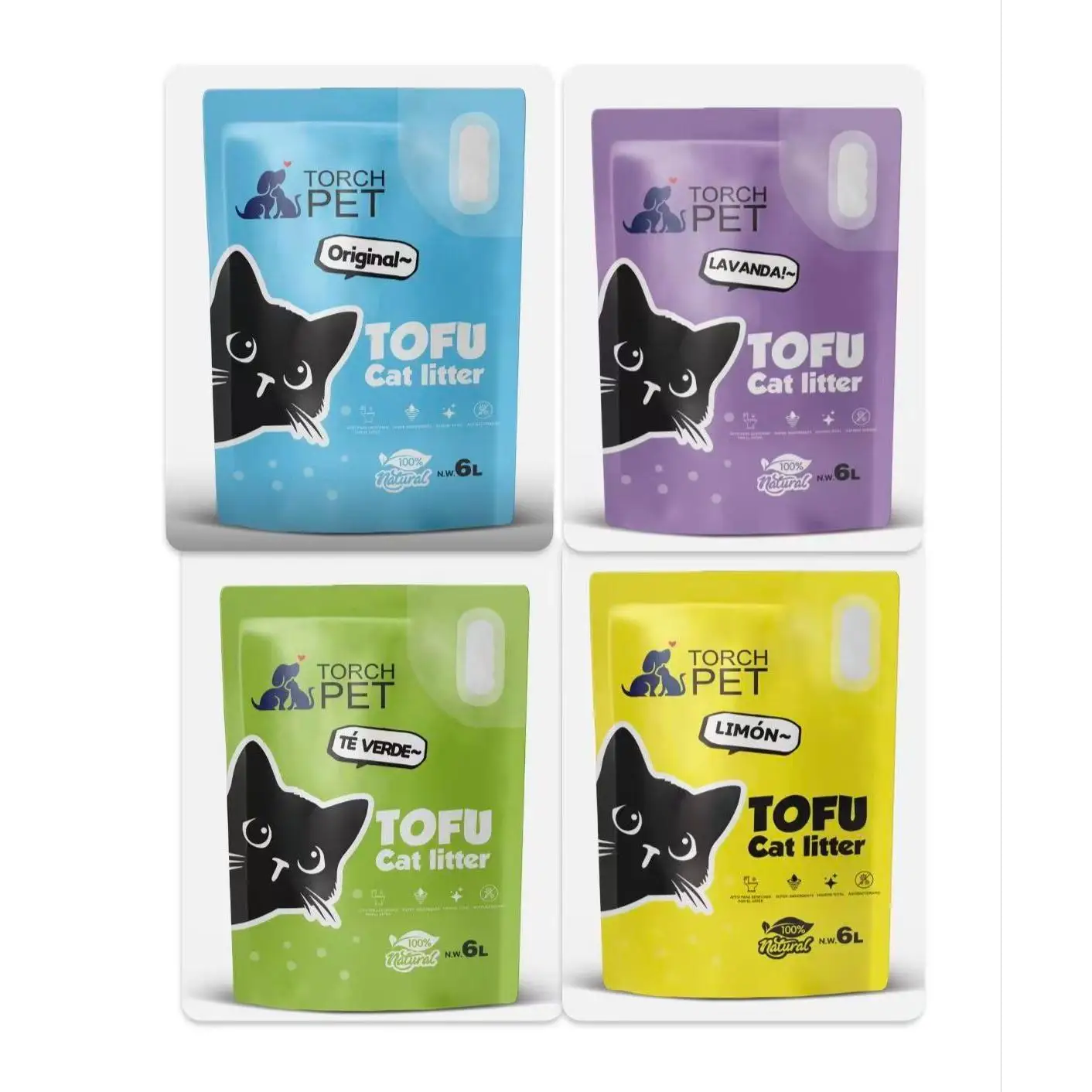 Arena para gato original arena tofu 6L – Alta absorción y fácil eliminación, ideal para higiene felina