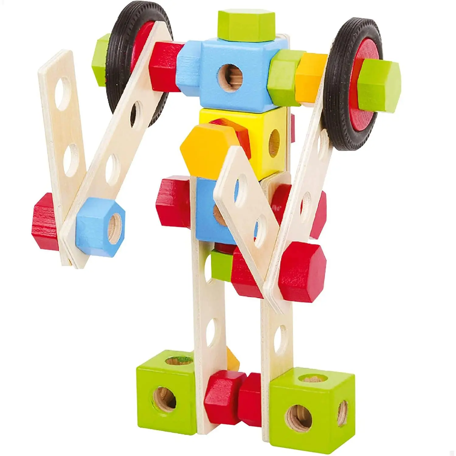 ColorBaby WOOMAX 49310 - Woomax-Cubo 80 Bloques Madera +18m