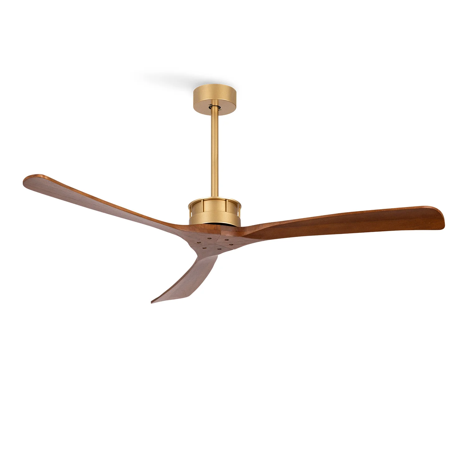 CREATE 40W silent XL Ø 152 cm ceiling fan-6 speeds, Summer/Winter function-no light-gold and natural wood-WIND LARGE