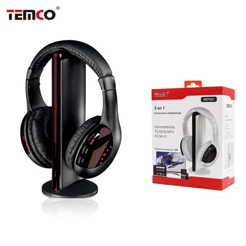 Cascos Inalámbricos con Mic. 5 en 1 Negro