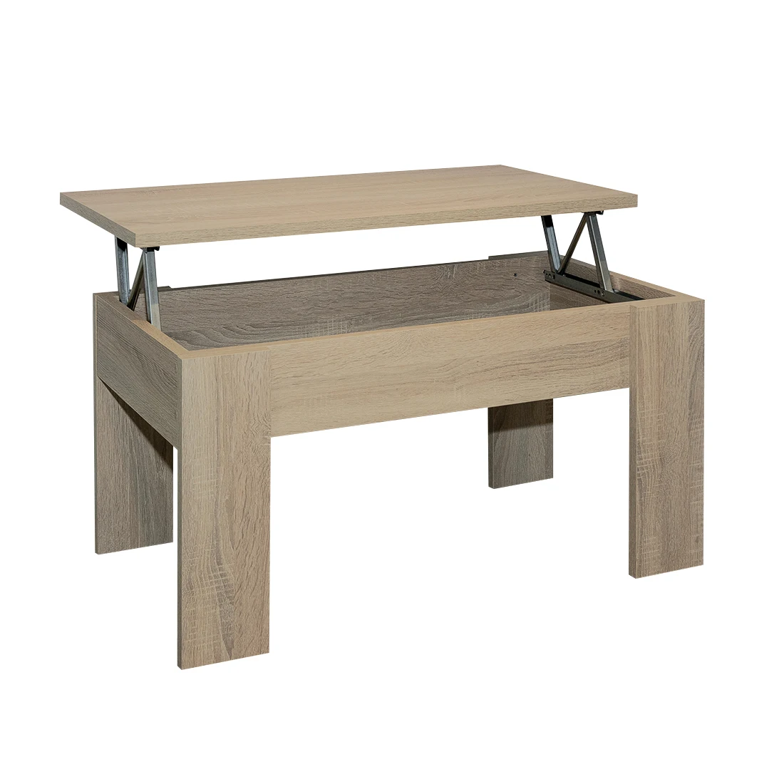 Acomoda Textil - Mesa de Centro Elevable para Almacenamiento de Madera Gala. Mesita Amplia y Cómoda para Salón y Comedor 46x90x50 cm.