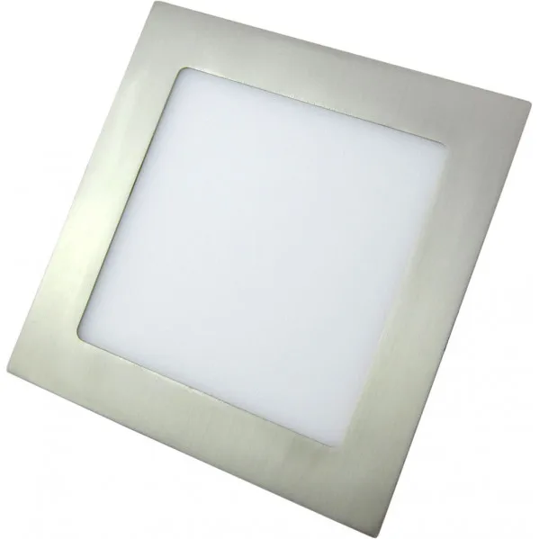 Downlight 24w 6500k cuadrado agamenon 1900lm níquel 2x22x22 cm corte 20,5x20,5 cm