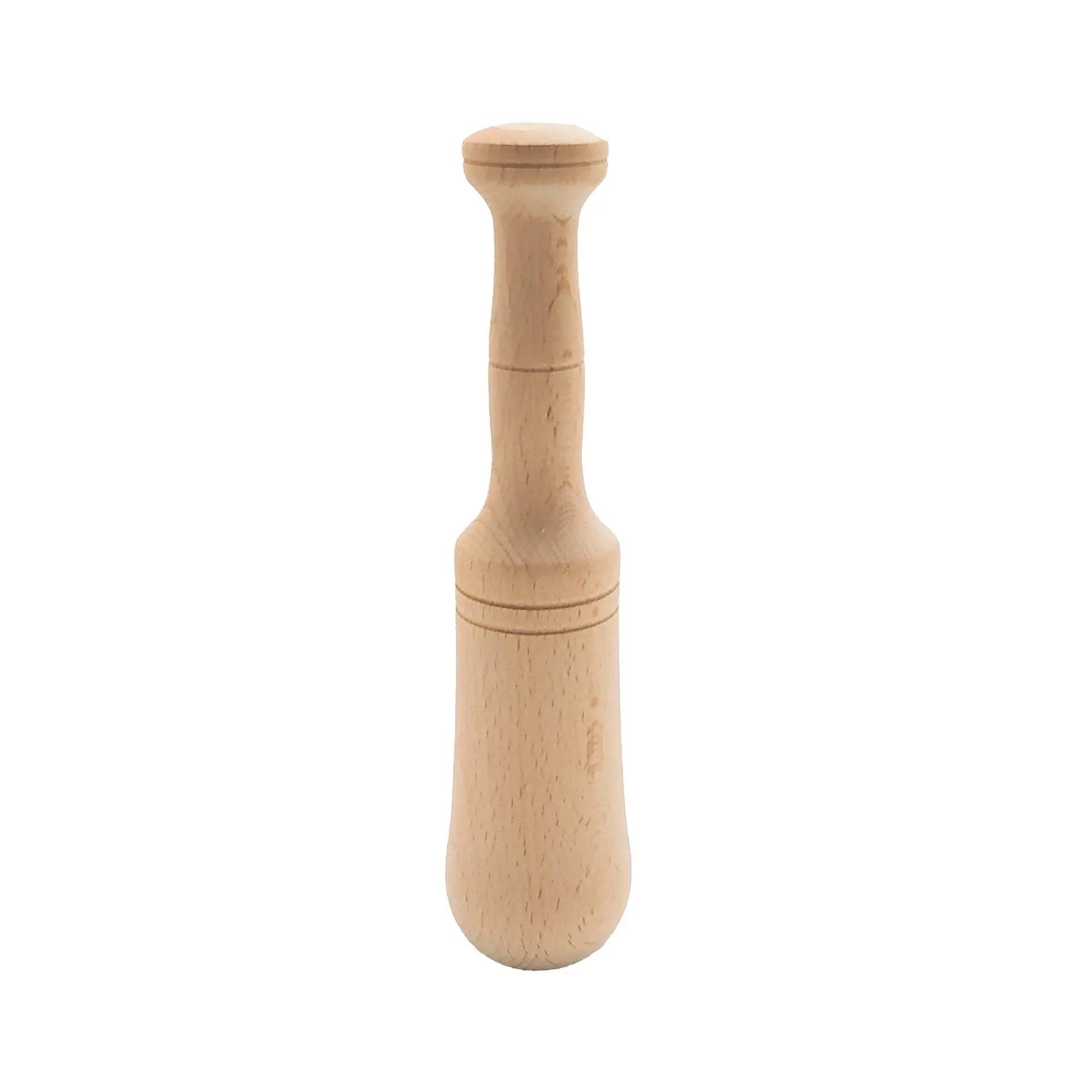 Fackelmann Mano para Mortero de Madera de Haya para triturar y machacar ajo y especias, y preparar aliños y salsas tradicionales, Color Natural, Ø4x20cm, 1ud