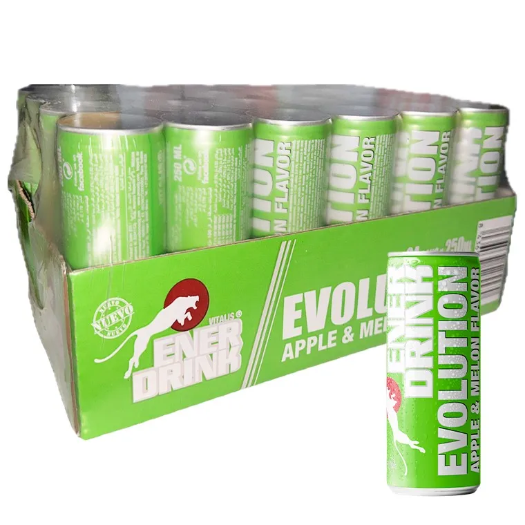 Enerdrink evolution bebida energetica Energy sabor manzana melon 250ml caja 24u sabor top mezcla