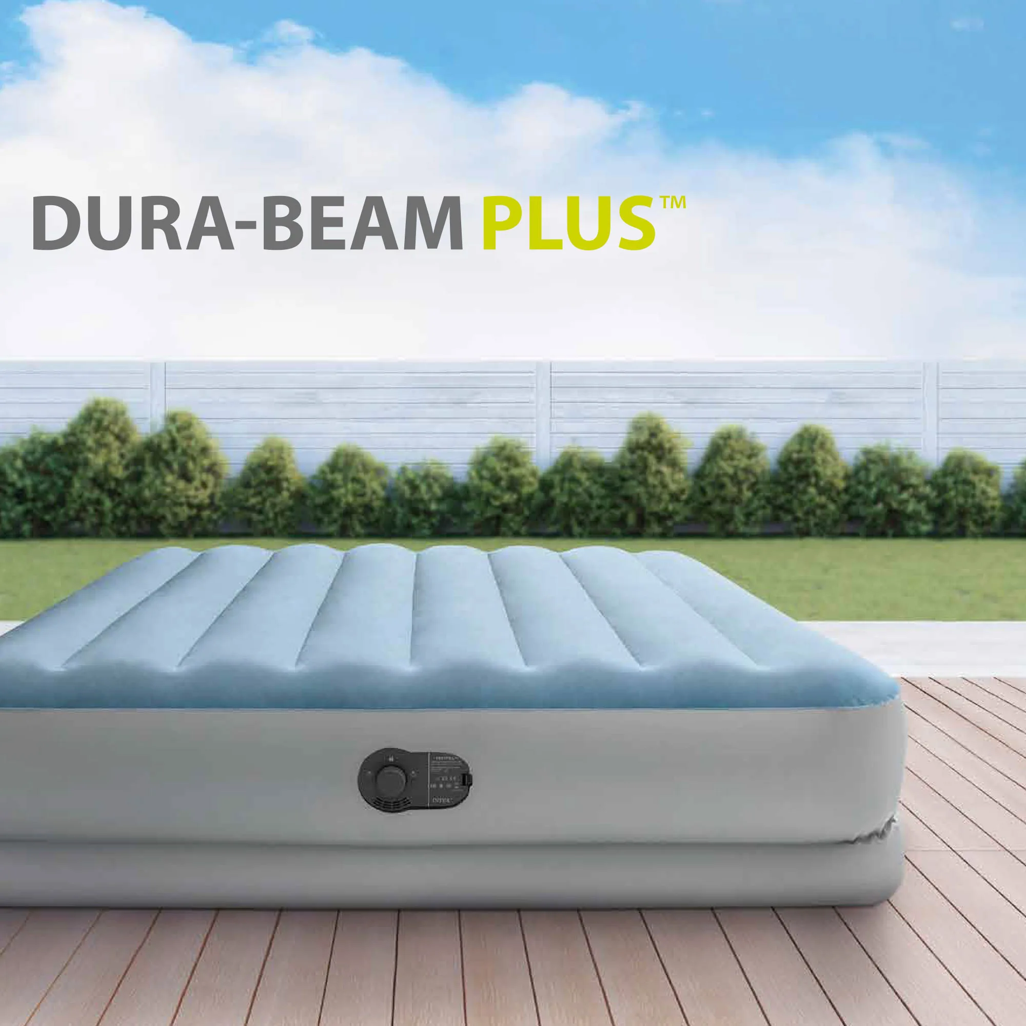 Inflatable mattress hard Beam Comfort Queen INTEX double 152x203x36cm, with integrated USB electric pump, automatic inflation, Max. 272kg, flocking Material more laminated PVC