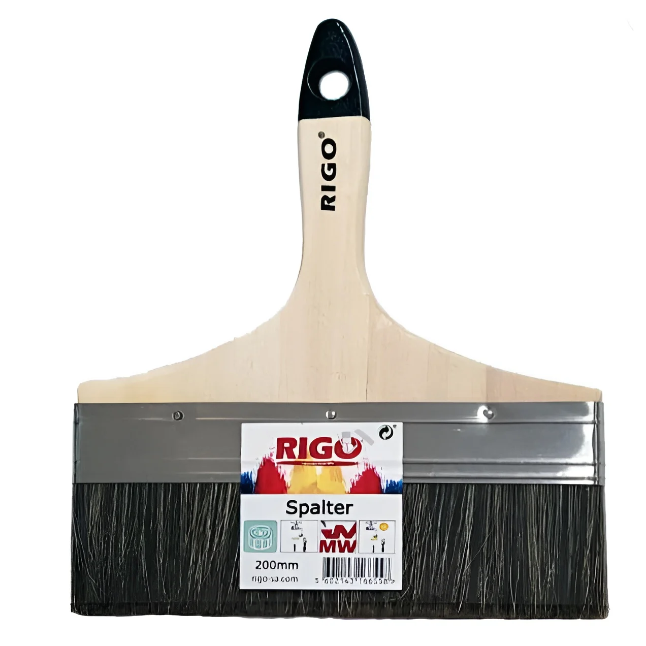 RIGO Brocha Paletina Spalter Acabados 200mm Cerdas Naturales Mango de Madera