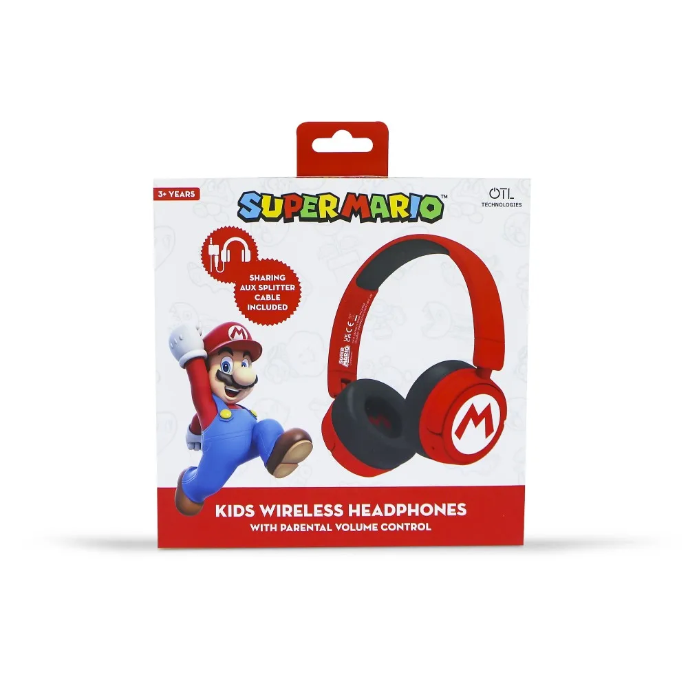 Wireless children's headphones SUPER MARIO LOGO BLUETOOTH folding