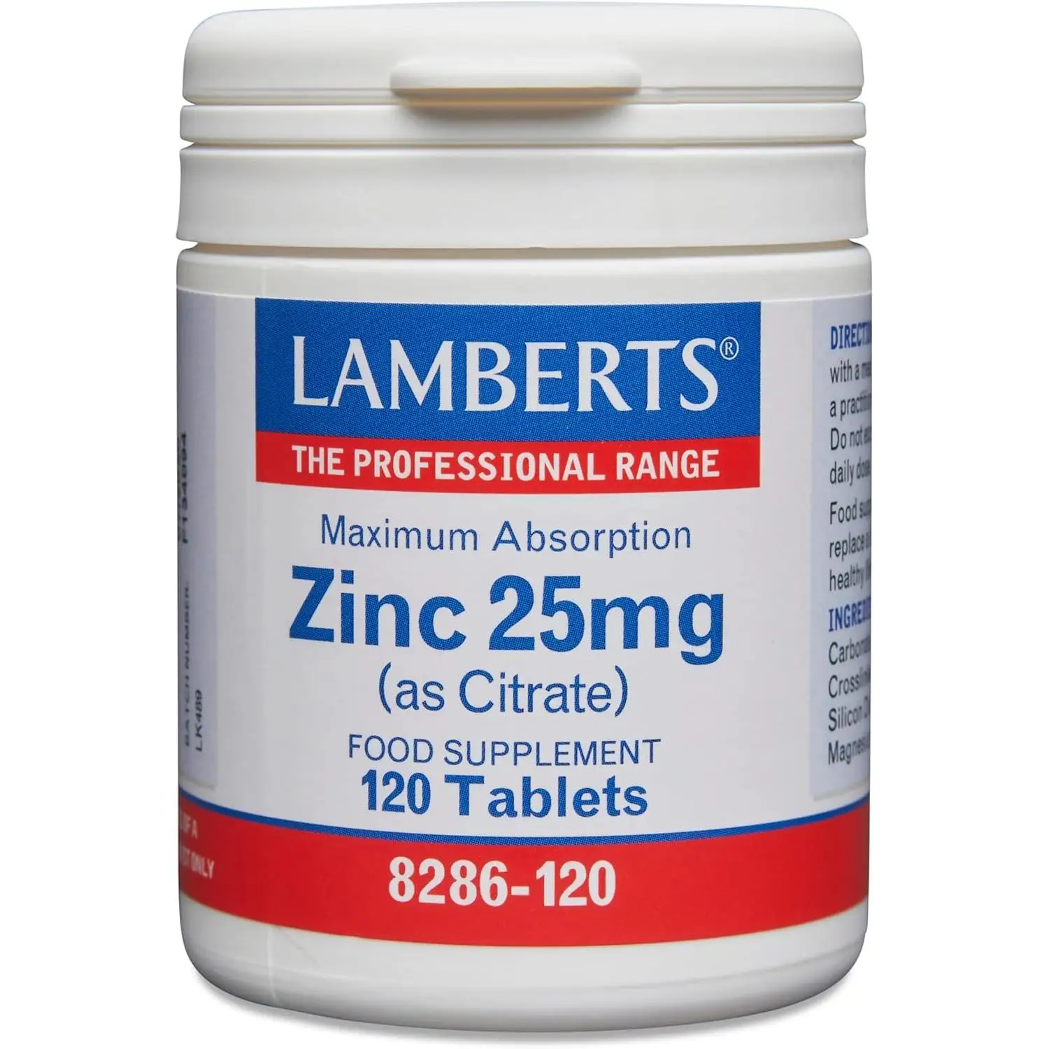 Lamberts Zinc 25 mg - 120 Tabletas