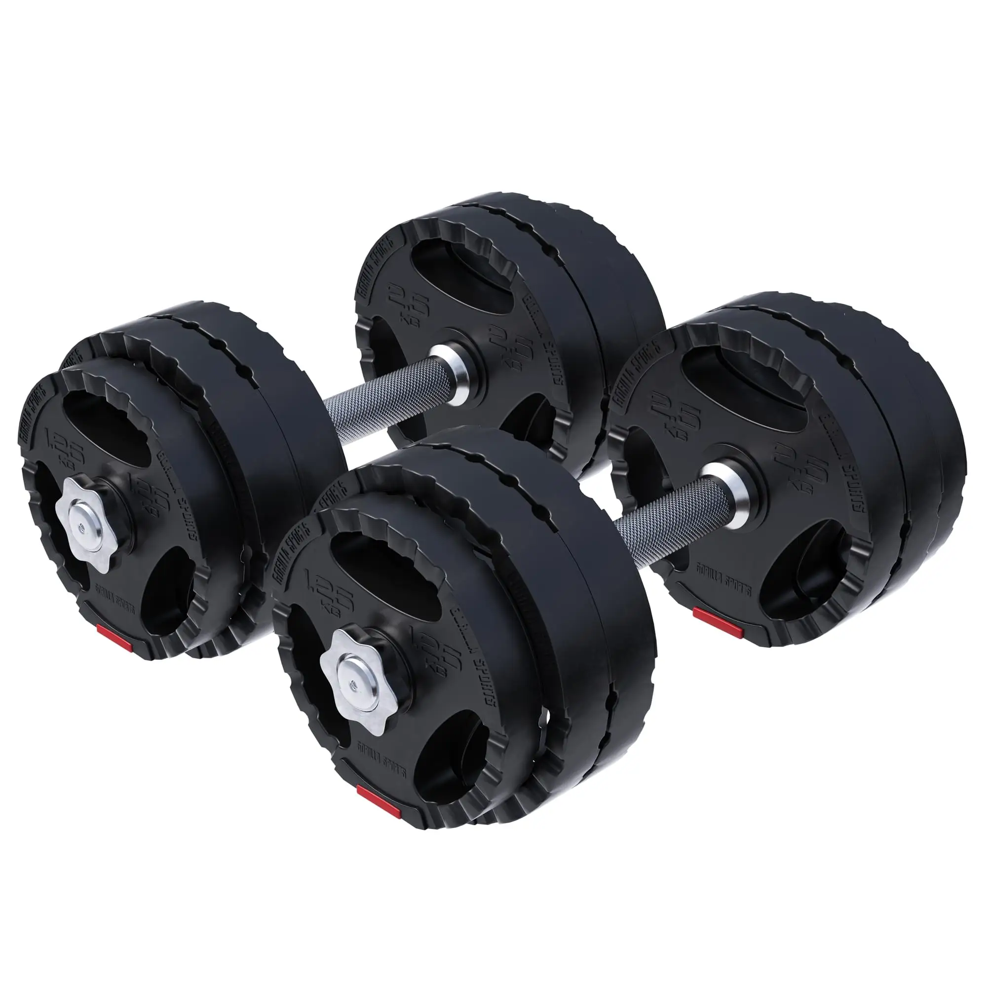 Gorilla Sports Juego de mancuernas de triple agarre vinilo 30 kg